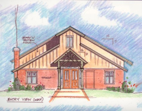 front view of new building