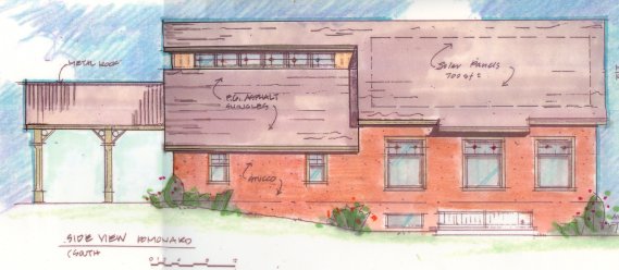 side view of new building